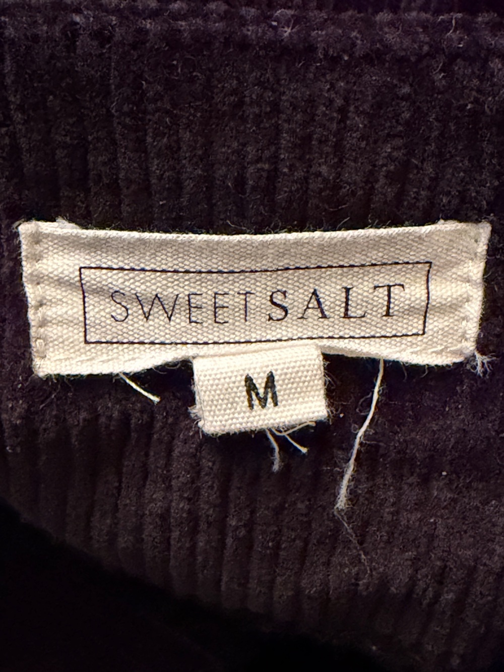 Sweet Salt Black Bib Corduroy Midi Dress - Picture 5 of 7